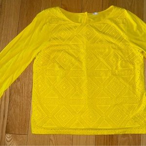 J. Crew Geometric Embroidered Front Button Back Top